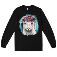 Black Sunflower Sheep With Background Long Sleeve Tee - RanaPortraitStore