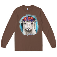 Chestnut Sunflower Sheep With Background Long Sleeve Tee - RanaPortraitStore