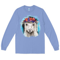 Colony Blue Sunflower Sheep With Background Long Sleeve Tee - RanaPortraitStore