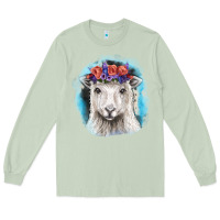 Matcha Sunflower Sheep With Background Long Sleeve Tee - RanaPortraitStore