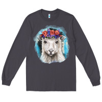 Smoke Sunflower Sheep With Background Long Sleeve Tee - RanaPortraitStore