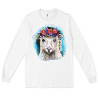 White Sunflower Sheep With Background Long Sleeve Tee - RanaPortraitStore