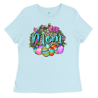 Baby Blue Easter Mom  Happy Easter Day Ladies Tee - CowGirlArtShop