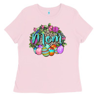 Bubblegum Pink Easter Mom  Happy Easter Day Ladies Tee - CowGirlArtShop
