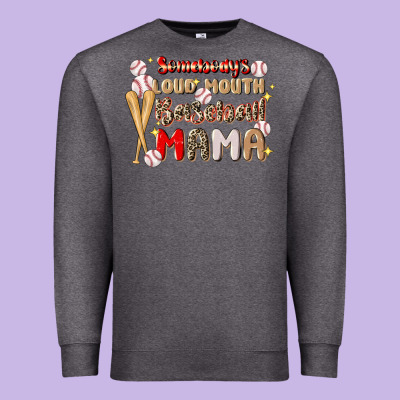 Somebody's Loud Mouth Baseball Premium Sweatshirt Designed By Jahusdesignshop