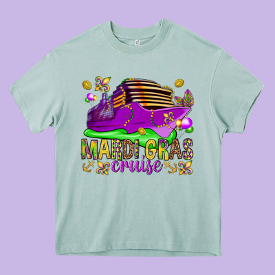 Mardi Gras Cruise Heavy Core Tee Designed By Howdyjamesfarm