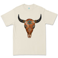 Western Tooled Leather Bull Skull Premium Tee | Teevron