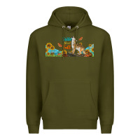Army Green Wild About Fall Coyote Premium Hoodie - LillyAllenDesigns