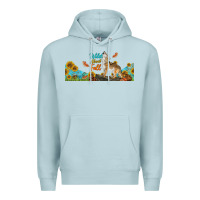 Blue Mist Wild About Fall Coyote Premium Hoodie - LillyAllenDesigns