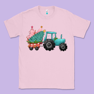 Christmas Tree Tractor Classic Tee Designed By Cowgirlartshop