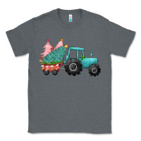 Charcoal Heather christmas tree tractor Classic Tee - CowGirlArtShop