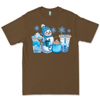 Winter Snowman Coffee Cups Premium Tee | Teevron
