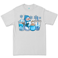 Dove Grey winter snowman coffee cups Premium Tee - CowGirlArtShop