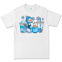 White winter snowman coffee cups Premium Tee - CowGirlArtShop