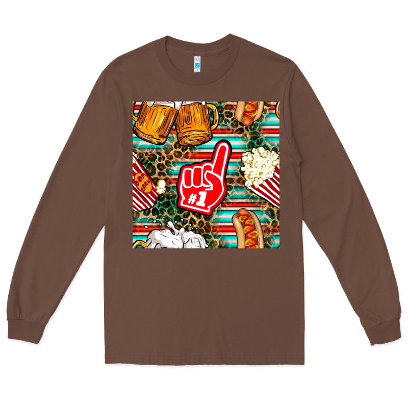 American Football Snacks With Serape And Leopard Long Sleeve Tee by BundleAndBundleShop | Teevron