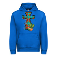 Cobalt aztec cactus cross Urban Hoodie - JahusDesignShop