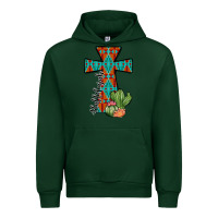 Forest Green aztec cactus cross Urban Hoodie - JahusDesignShop