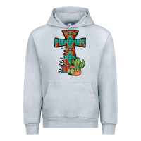 Heather Grey aztec cactus cross Urban Hoodie - JahusDesignShop