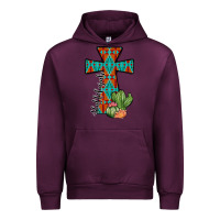 Mauve Wine aztec cactus cross Urban Hoodie - JahusDesignShop