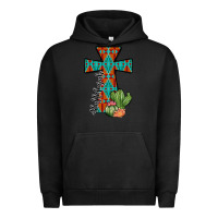 Pigment Black aztec cactus cross Urban Hoodie - JahusDesignShop