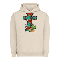 Pigment French Oak aztec cactus cross Urban Hoodie - JahusDesignShop
