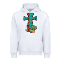 White aztec cactus cross Urban Hoodie - JahusDesignShop