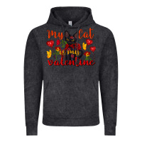 Vintage Black my cat is my valentine valentine's day Vintage Hoodie - FaDigitalArtStudio