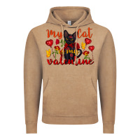 Vintage Coffee my cat is my valentine valentine's day Vintage Hoodie - FaDigitalArtStudio