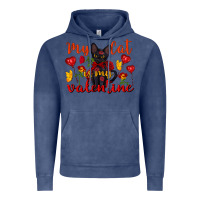 Vintage Denim my cat is my valentine valentine's day Vintage Hoodie - FaDigitalArtStudio