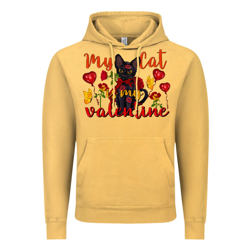 My Cat Is My Valentine Valentine's Day Vintage Hoodie by FaDigitalArtStudio | Teevron