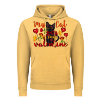Vintage Mustard my cat is my valentine valentine's day Vintage Hoodie - FaDigitalArtStudio