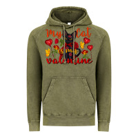 Vintage Olive my cat is my valentine valentine's day Vintage Hoodie - FaDigitalArtStudio