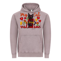 Vintage Zinc my cat is my valentine valentine's day Vintage Hoodie - FaDigitalArtStudio