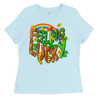 Baby Blue St. Patrick's Day Feeling lucky Ladies Tee - CowGirlArtShop
