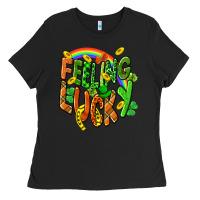 Black St. Patrick's Day Feeling lucky Ladies Tee - CowGirlArtShop