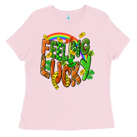 Bubblegum Pink St. Patrick's Day Feeling lucky Ladies Tee - CowGirlArtShop