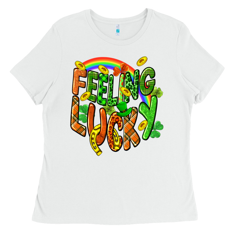 St. Patrick's Day Feeling Lucky Ladies Tee by CowGirlArtShop | Teevron