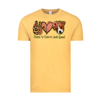 Vintage Mustard Peace Love Jack Russel Vintage Tee - Jasminsmagicworld