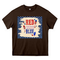 Chocolate Brown red white blue Heavy Core Tee - TumblerDesignByShophia