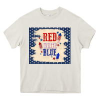 Cream red white blue Heavy Core Tee - TumblerDesignByShophia