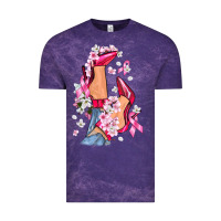 Cloud Purple Cancer high heels Breast Cancer Vintage Tee - FaDigitalArtStudio