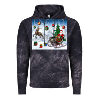 Cloud Black christmas santa deer and presents Vintage Hoodie - BundleAndBundleShop