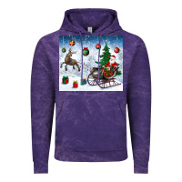 Cloud Purple christmas santa deer and presents Vintage Hoodie - BundleAndBundleShop