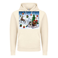 Vintage Artic christmas santa deer and presents Vintage Hoodie - BundleAndBundleShop