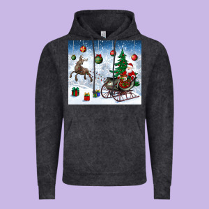 Christmas Santa Deer And Presents Vintage Hoodie Designed By Bundleandbundleshop