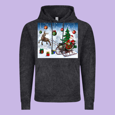 Christmas Santa Deer And Presents Vintage Hoodie Designed By Bundleandbundleshop