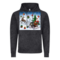 Vintage Black christmas santa deer and presents Vintage Hoodie - BundleAndBundleShop