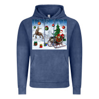 Vintage Denim christmas santa deer and presents Vintage Hoodie - BundleAndBundleShop