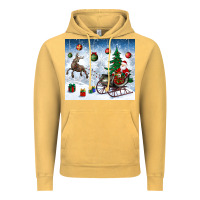 Vintage Mustard christmas santa deer and presents Vintage Hoodie - BundleAndBundleShop