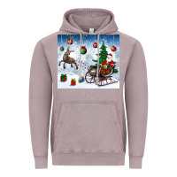 Vintage Zinc christmas santa deer and presents Vintage Hoodie - BundleAndBundleShop